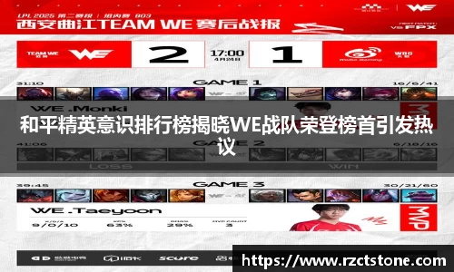 和平精英意识排行榜揭晓WE战队荣登榜首引发热议